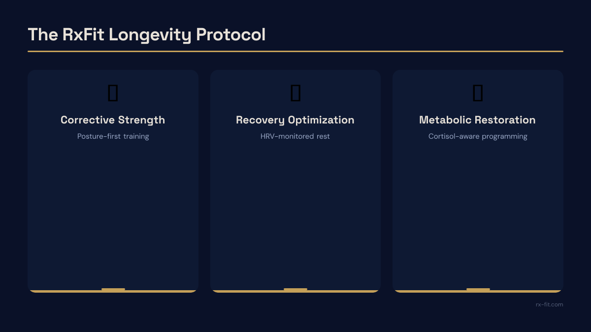 RxFit's Holiday Protocol for Executive Clients — key components infographic